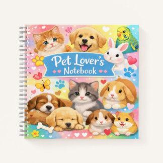 Pet Lover’s Notebook – Cute Animal Collage Spiral