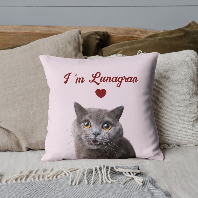 Pet Lovers Cat Photo Red Heart Valentine's Day DIY Cushion (Creator Uploaded)