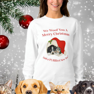 Pet Lovers, Dogs Cats, Christmas Fun Sweatshirt