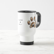 Pet Lovers Paw Print Custom Name Photo Collage