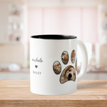 Pet Lovers Paw Print Custom Name Photo Collage