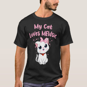 Pet Loving Owner Cat Loves Mewsic Cute Kitty Colou T-Shirt