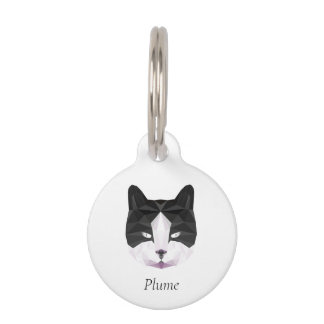 Pet Medallion Black and white cat Pet Tag