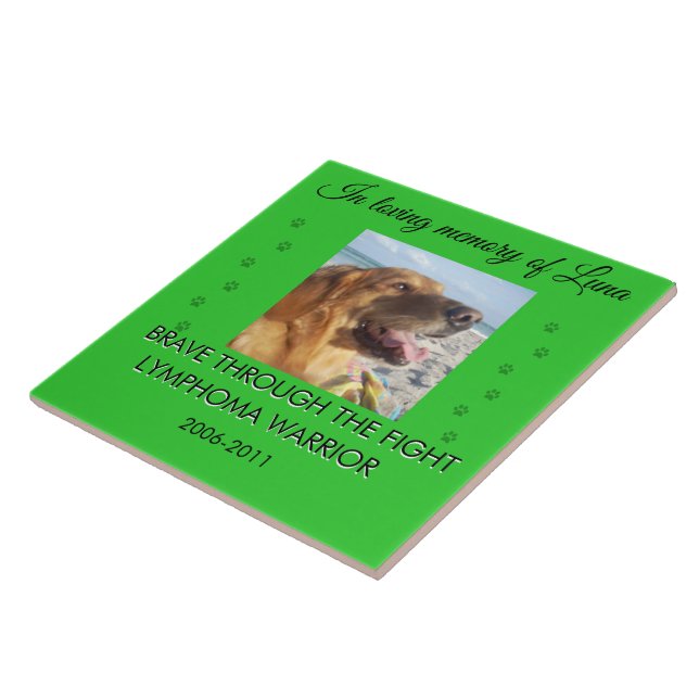 Pet Memorial 1 Photo - Brave Through The Fight  Tile (Side)