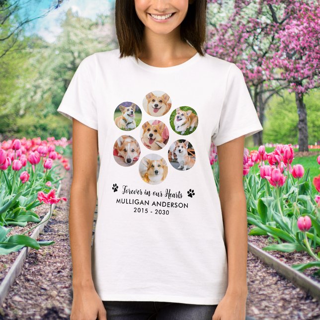 Pet Memorial 7 Photo Collage Forever In Our Hearts T-Shirt (Creator Uploaded)