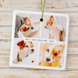 Pet Memorial Best Dog Ever Modern Photo Collage Ceramic Ornament<br><div class="desc">This simple and classic design is composed of serif and cursive typography and add custom photos.</div>
