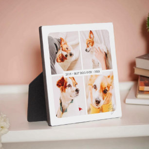 Pet Memorial Best Dog Ever Modern Photo Collage Plaque
