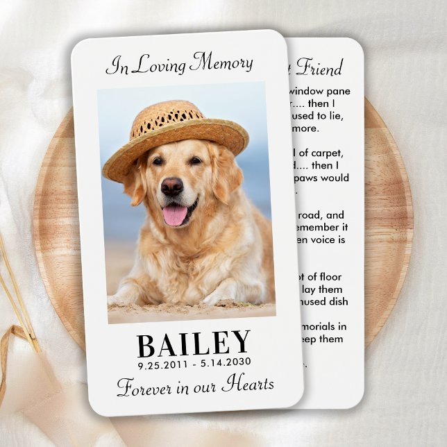 Pet Memorial Best Friend Dog Photo Prayer Card (Creator Uploaded)