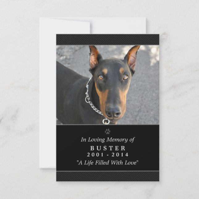 Pet Memorial Card 3.5"x5" Black - God Saw You Poem (Front)