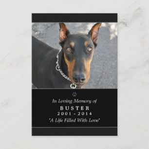 Pet Memorial Card 3.5"x5" Black - God Saw You Poem