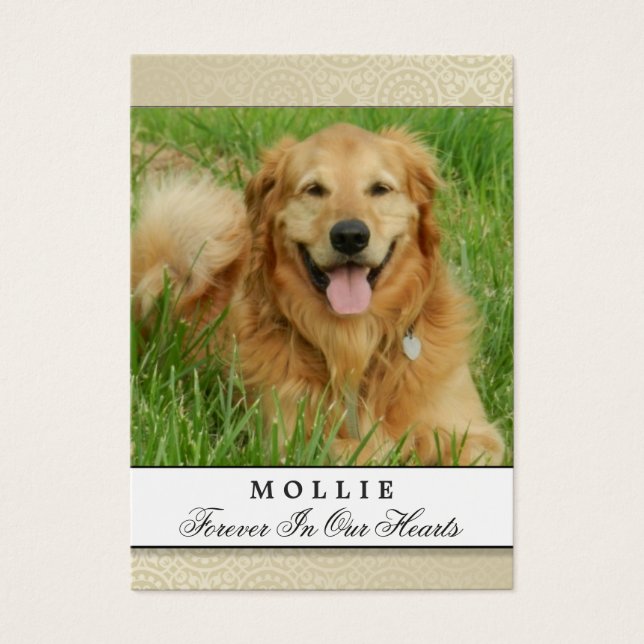 Pet Memorial Card Creme - Don't Grieve Poem (Front)