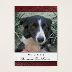 Pet Memorial Card Maroon Photo - Do Not Weep Poem