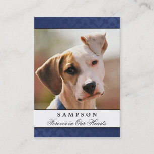 Pet Memorial Card Navy Blue - Contented Poem