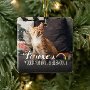 Pet Memorial Cat Tribute 2 Photo Ceramic Ornament