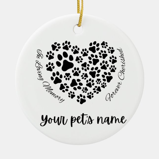 Pet Memorial  Ceramic Ornament (Front)