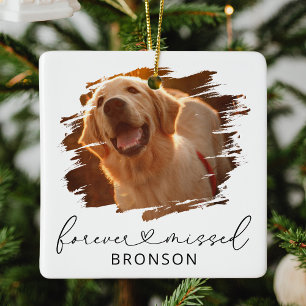 Pet Memorial Christmas Keepsake 2 Photo Ceramic Ornament