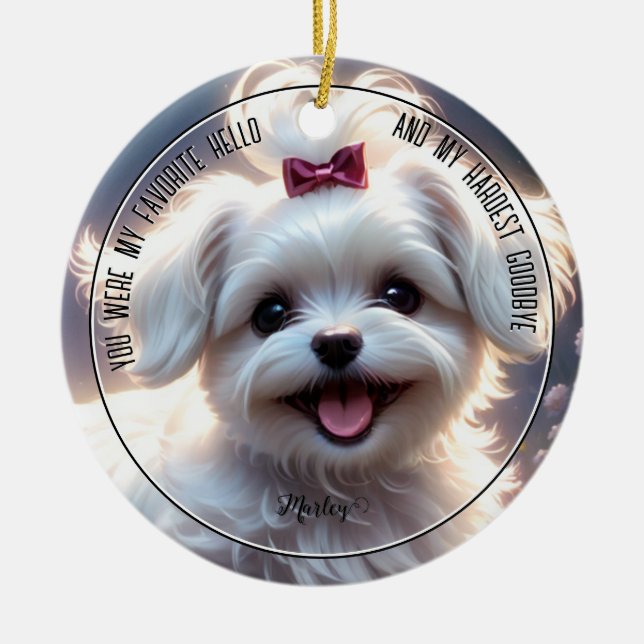 Pet Memorial Circle Ceramic Ornament (Front)