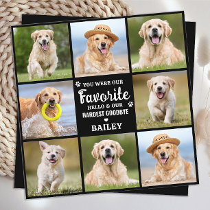 Pet Memorial Custom 8 Photo Dog Loss Sympathy  Thank You Card