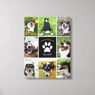 Pet Memorial Custom Dog 8 Photo Collage Canvas Print