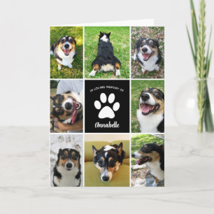 Pet Memorial Custom Dog Collage In Loving Memory Card