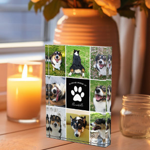 Pet Memorial Custom Dog Collage Photo Block