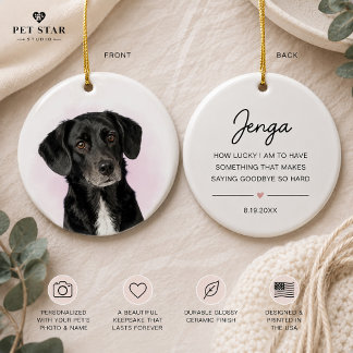 Pet Memorial Dog Cat Sympathy Keepsake Photo Ceramic Tree Decoration
