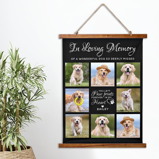 Pet Memorial Dog Loss Gift Personalised 11 Picture Hanging Tapestry (Creator Uploaded)