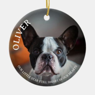 Pet Memorial Dog Loss Name 2 Photo Quote Script Ceramic Tree Decoration