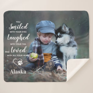 Pet Memorial Dog Loss Poem Custom Photo Sherpa Blanket
