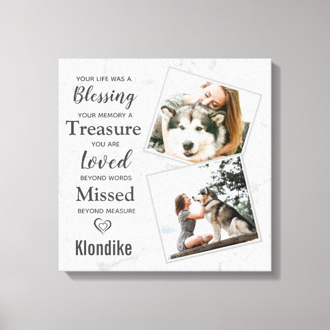 Pet Memorial Dog Photo Collage Canvas Print (Front)