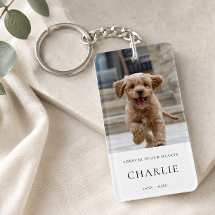 Pet Memorial Dog Photo In Loving Memory Elegant Key Ring