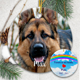 Pet Memorial Dog Simple Photo Rainbow Bridge Ceramic Tree Decoration