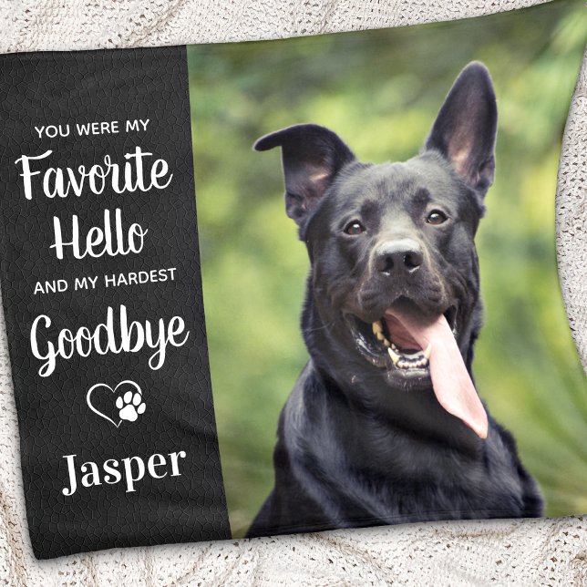 Pet Memorial - Favourite Hello Hardest Goodbye Fleece Blanket (Creator Uploaded)