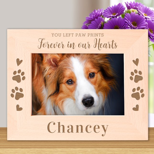 Pet Memorial Forever Dog Cat Custom Wood Photo Etched Frames (Creator Uploaded)