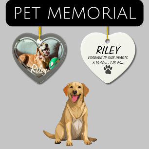 Pet Memorial Forever Heart Keepsake Dog Photo Ceramic Tree Decoration