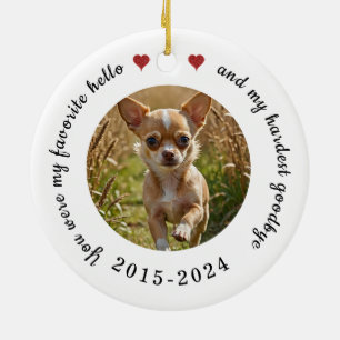 Pet Memorial Forever in our Hearts Custom Ceramic Tree Decoration