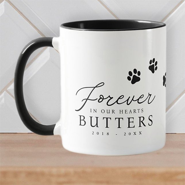 Pet Memorial Forever in our Hearts Modern Chic Mug (Creator Uploaded)