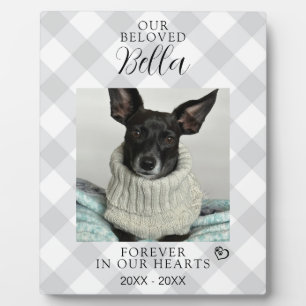 Pet Memorial Forever In Our Hearts Paw Print Photo Plaque