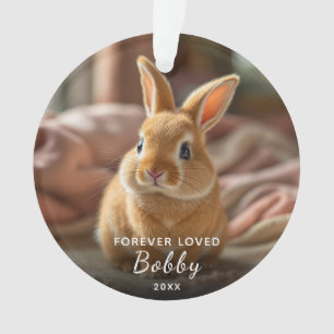 Pet Memorial Forever Loved Bunny Photo Christmas Ornament