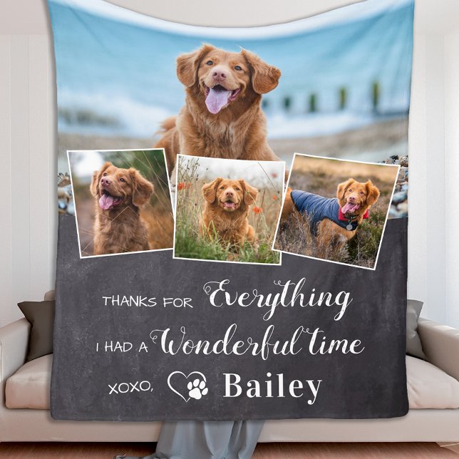 Pet Memorial From The Dog 4 Photo Keepsake Fleece  (Creator Uploaded)