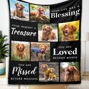 Pet Memorial Gift Personalised Loss Of Dog Photo  Fleece Blanket