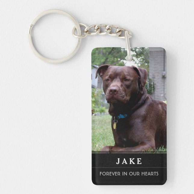 Pet Memorial - God Saw Him Getting Tired Poem Male Key Ring (Front)