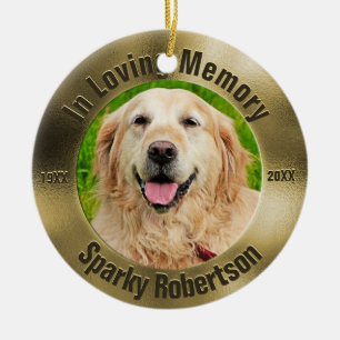 Pet Memorial Gold Ceramic Tree Decoration