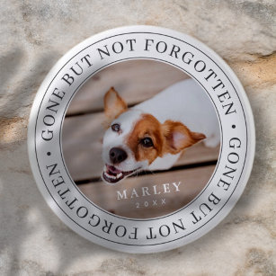 Pet Memorial Gone But Not Forgotten Modern Photo 6 Cm Round Badge