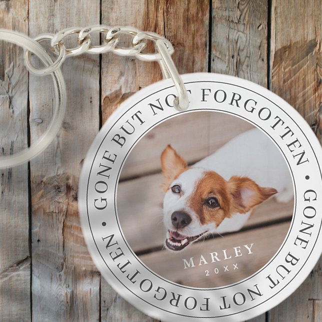 Pet Memorial Gone But Not Forgotten Modern Photo Key Ring (Creator Uploaded)