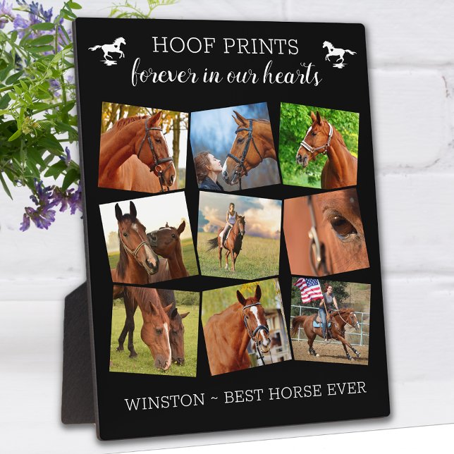 Pet Memorial Hoof Prints Horse Photo Collage Plaque (Creator Uploaded)