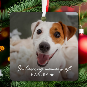 Pet Memorial In Loving Memory Dog Photo Metal Tree Decoration