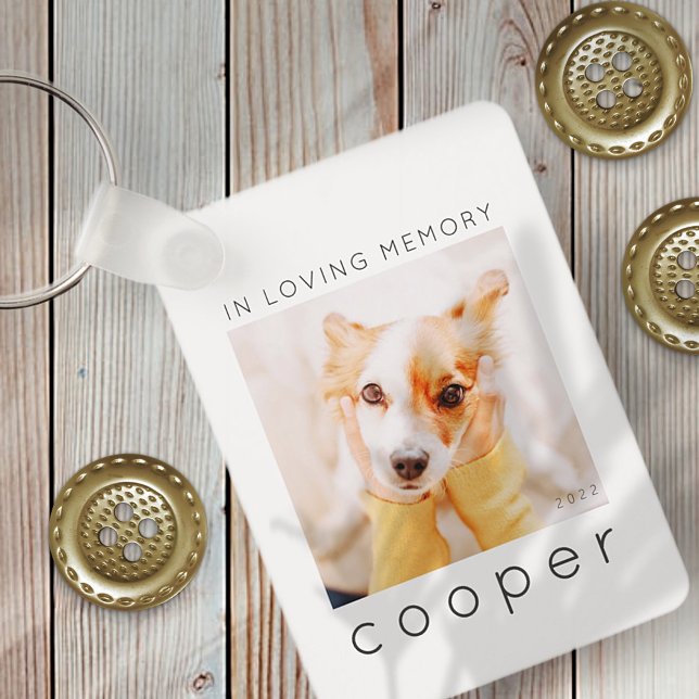 Pet Memorial In Loving Memory Modern Chic Photo Key Ring (Creator Uploaded)