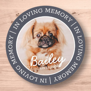 Pet Memorial In Loving Memory Modern Custom Photo Classic Round Sticker