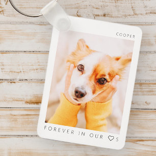 Pet Memorial In Loving Memory Modern Simple Photo Key Ring